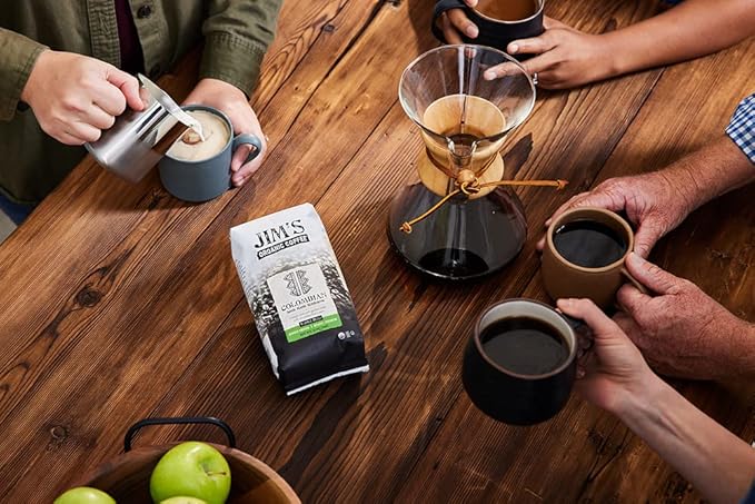 Jim’s Organic Coffee – Colombian – Single Origin, Medium Roast - Whole Bean, 5 lb Bag
