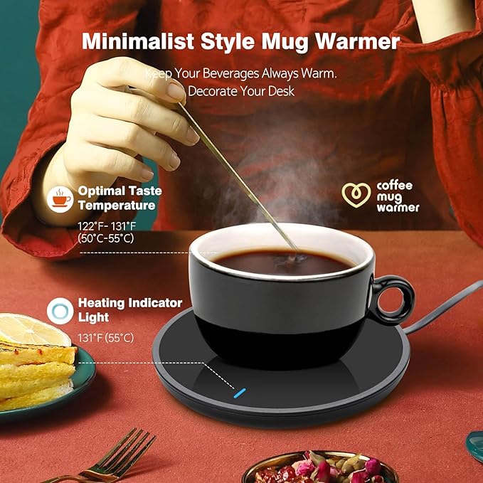 Lesipee Coffee Mug Warmer with Auto Sensor, Smart Coffee Cup Warmer for Desk, Electric Beverage Warmer Plate, Coffee Warmer Auto Shut Off, Candle Warmer for Office Home for Friends