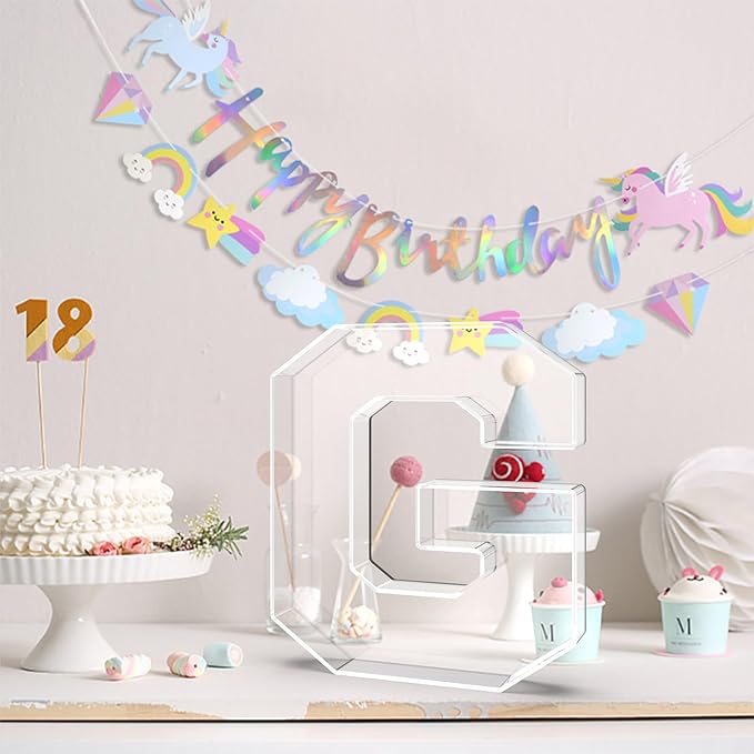 13.8" Acrylic Letter Charcuterie Tray, Charcuterie Letters Fillable Box for Food, Reusable Serving Cake Candy Dish Display Tray for Birthday Anniversary Party Decoration (Letter G)