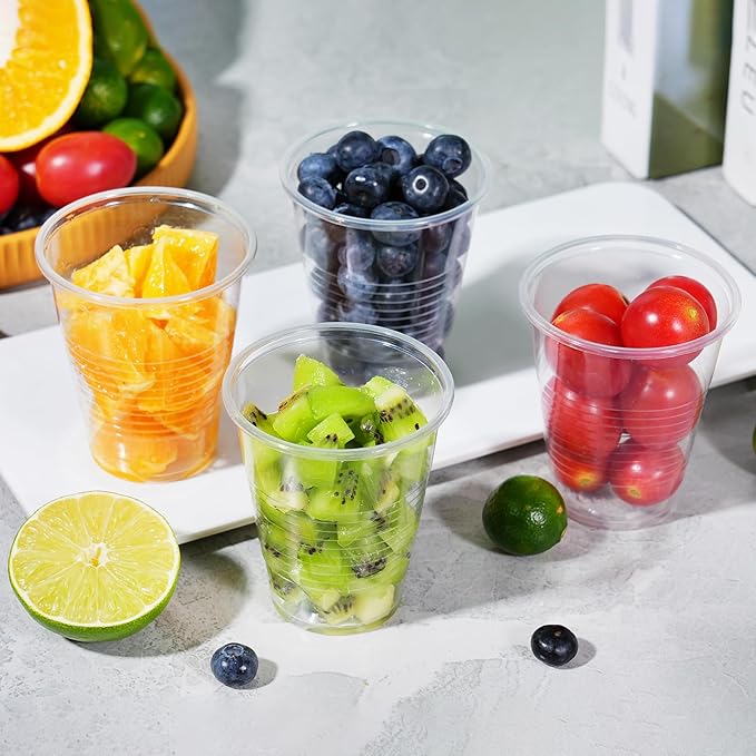 SIUQ 1500 Pack 9 oz Plastic Cups, Clear Disposable Plastic Cups, Cold Water Party Drinking Cups for Party, Picnic, BBQ, Wedding, Travel, Thanksgiving, Christmas