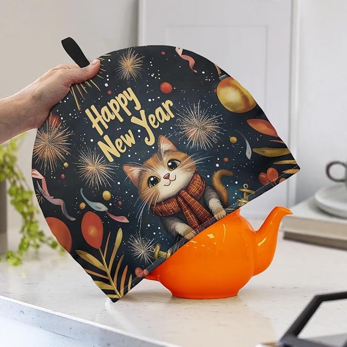 Cute Cat Tea Cozy for Teapot Insulated for Cartoon Cat Kettle Cover Samll Teapot Dust Protector Fashion Tea Pot Cozy for Keeping Warm Kettle Kitchen Dust Cover for Kitchen Accessories