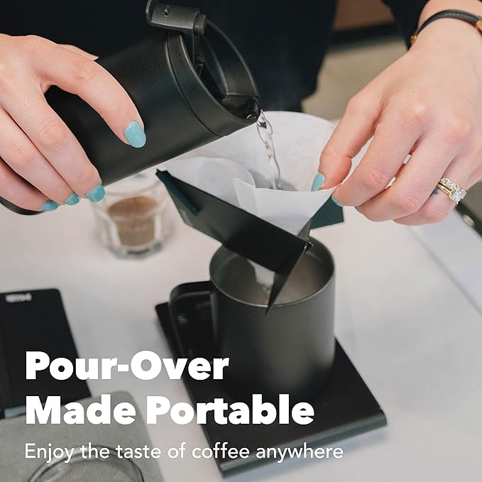 MiiR Pourigami, Innovative Portable and Collapsable Coffee Dripper - Durable Stainless Steel Maker for Effortless Pour Over with Convenient Travel Case Included