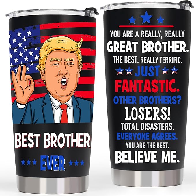 Gifts for Brother Gift from Sister - Best Big Brother Ever Christmas Birthday Gifts, Funny Gifts for Older Litter Brothers, 20 OZ Stainless Steel Insulated Travel Coffee Tumbler Cup