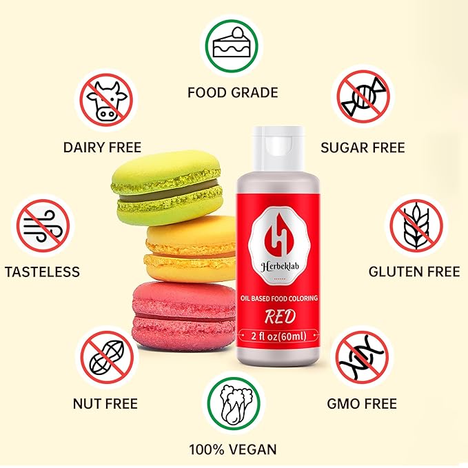 Red Oil Based Food Coloring – 2 fl oz Professional Grade Concentrated Oil Food Dye for Melting Chocolate, Candy Melts, Cake Pops, Strawberries & Baking