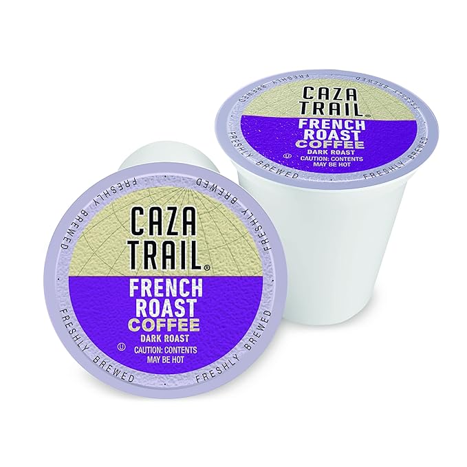 Caza Trail Coffee Pods, French Roast, Single Serve (Pack of 100) (Packaging May Vary)