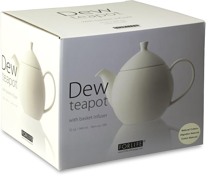 FORLIFE Dew Teapot with Basket Infuser, Lavender Mist, 32 oz/946ml