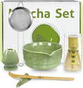 6 Pcs Matcha Whisk Set, Matcha Set Includes Matcha Bowl with Spout, Whisk, Holder, Sifter, Bamboo Scoop and Scoop Rest, Ceramic Matcha Kit for Matcha Lovers