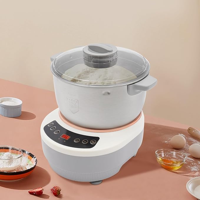 169oz Electric Dough Maker with Fermentation, 200W Dough Stand Mixer Machine with 140-170 RPM,Built-in Microcomputer Timer,Digital Screeny, Automatic Kneading Machine for Bakery (Silver)