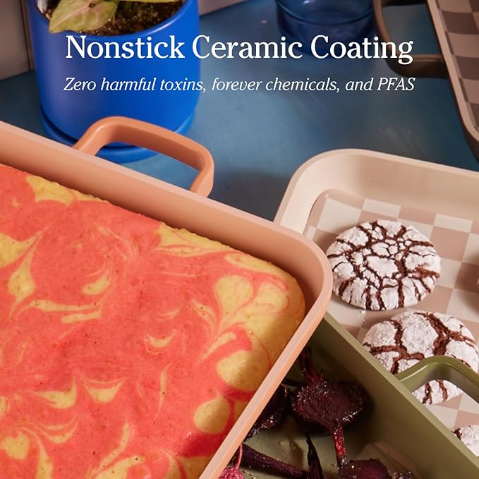 Our Place Griddle Pan - Versatile Nonstick Ceramic Sheet Pan & Stovetop Griddle | Toxin-Free, Dual-Use, with Ergonomic Handles | 5 Qt Capacity, Oven Safe up to 450°F | Steam