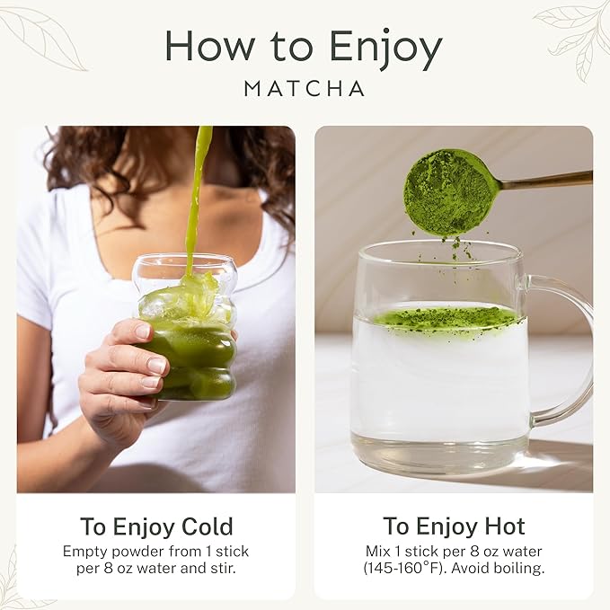 Yu Tea Organic Ceremonial Grade Matcha Powder, Instant Packets | Packed with Antioxidants, L-Theanine & Natural Caffeine | Unsweetened Grade A Japanese Matcha Powder | Single Serve Sticks, 30 Ct