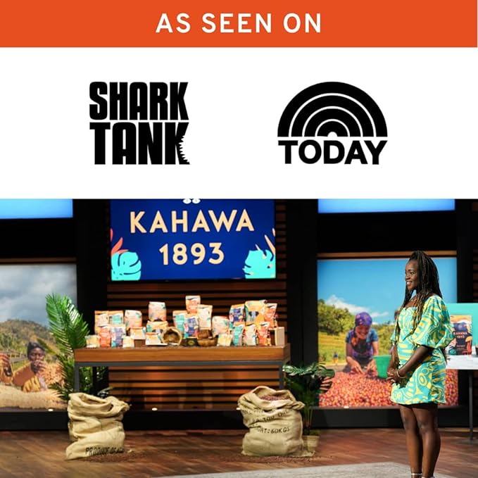 Kahawa 1893 Whole Bean Coffee Medium-Light Roast Simba Blend 12 Oz - As Seen on Shark Tank, Naturally Sweet, Organically Grown, Ethically & Sustainably Sourced