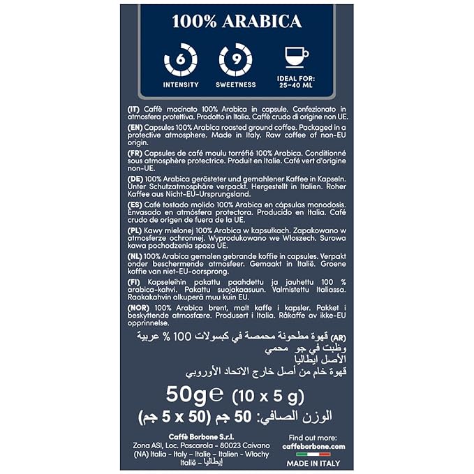 Caffè Borbone 100% Arabica Aluminum Capsules Compatible with Nespresso Original Machines, Medium Roast, 100 Count