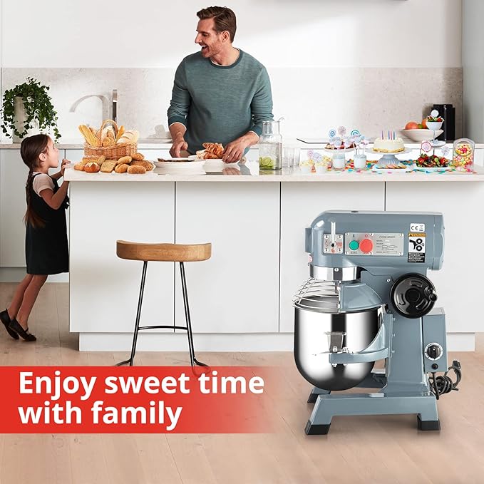 Towallmark Commercial Food Mixer 20Qt with Timing Function, 1100W 3 Speeds Adjustable, Stainless Steel Bowl Stand Mixer With Safety Guard, Premium for Schools Bakeries Restaurants Pizzerias