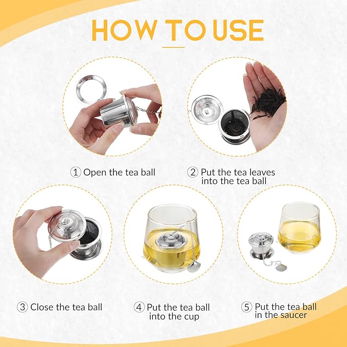 3 Sets Tea Infusers Steeper for Loose Leaf Tea Holder Stainless Steel Tea Ball Mesh Strainer Filters with Drip Trays and Pendant(Ocean Style)