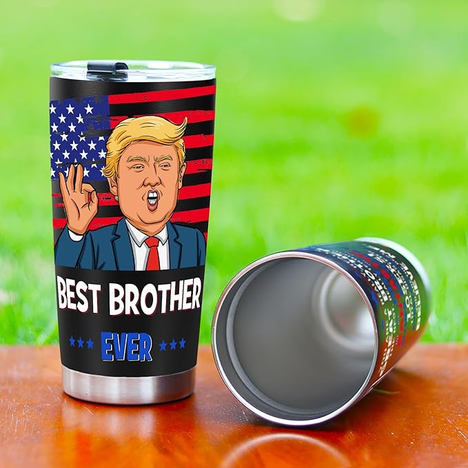 Gifts for Brother Gift from Sister - Best Big Brother Ever Christmas Birthday Gifts, Funny Gifts for Older Litter Brothers, 20 OZ Stainless Steel Insulated Travel Coffee Tumbler Cup
