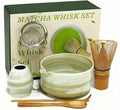 Matcha Whisk Set, Matcha Set, 6 Pieces, with Bamboo Whisk, Ceramic Bowl & Sifter Complete Matcha kit Tea Includes Scoop & Spout Bowl, Traditional Japanese Tea Accessories for Home (set of 6)