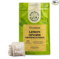 Worldwide Botanicals Lemon Ginger Ashwagandha Tea, 50 Tea Bags - 50% more herbs with 3g per teabag - Caffeine-Free, Made with Organic Herbs and Adaptogens - Kosher, 50 Tagless Eco-Friendly Tea-Bags