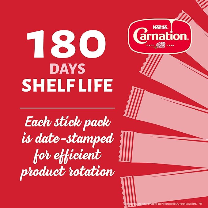 Nestle Carnation Coffee Creamer Half and Half, Made with Real Dairy, 0.304 fl oz Liquid Stick Pack (Box of 240)