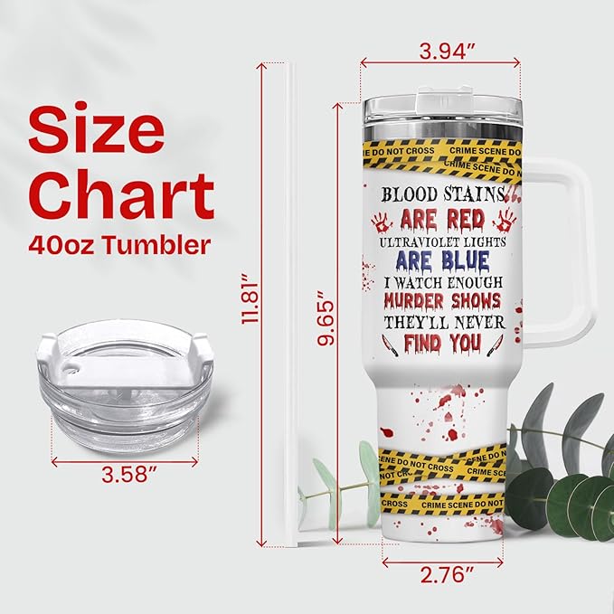 34HD Horror Cat Tumbler with Lid & Straw, 40oz Stainless Steel Vacuum Insulated Coffee Mug with Kitty, Horror Movie Cup, Black Cat Gifts for Women Birthday Halloween Christmas Mothers Day