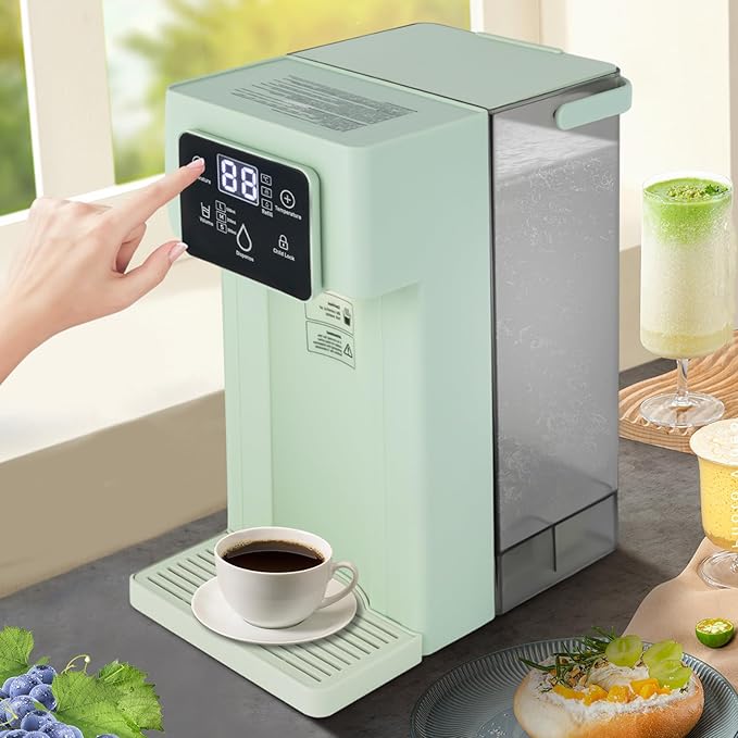 Instant Hot Water Dispenser Filter, 1500W Countertop Water Boiler Warmer, Countertop Electric Kettles with Safety Lock for Office, Bedroom, Living room, Kitchen (Green)