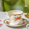 Aynsley Wilton Stratford Fine Bone China Teacup & Saucer - 6.8oz (200ml), Artistic Glazing, Christmas Gift for Tea Lovers, British Heritage