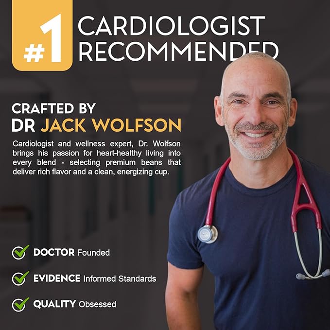 Cardiology Coffee – Whole Bean Coffee – USDA Certified Organic, Mold Free 12oz Premium Light Roast Organic Coffee Beans with Antioxidant Benefits – Perfect for Heart Healthy Lifestyle