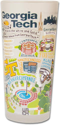 Catstudio Drinking Glass, Georgia Tech Glass Cup for Kitchen, 15oz Dishwasher Safe Tumbler for GT Alumni