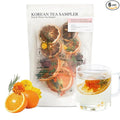 KKOKDAM Fruit & Flower Loose Leaf Tea Sampler - Refresh Flower Water Sampler - Fancy Korean Tea Gift - Premium Loose Leaf Tea Sampler for Men & Women - 3 Flavors, 2 each - 6 Count