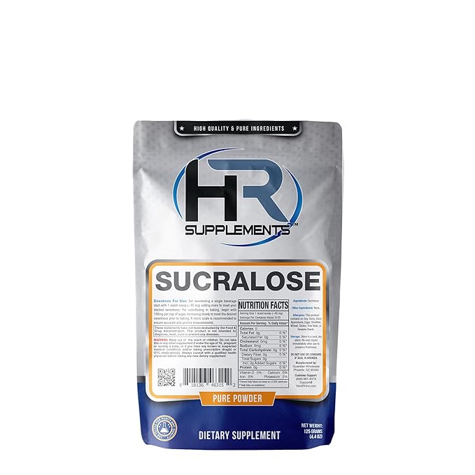 HR Supplements Sucralose Powder | 250 Grams | Zero Calorie Sweetener & Keto Sugar Substitute | Hard Rhino