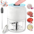 2026 New Electric Garlic Chopper, Mini Portable Veggie Chopper with 304 Stainless Steel Blades, 300ML Rechargeable Food Processor Cordless, for Mashing Onion Garlic Chili Ginger Fruits (1*White)