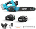 SEESII Electric Chainsaw Cordless 12-inch, Handheld Chain Saws with a 4.0Ah Battery, Tree Saw with Tool-free Chain Tension, Auto Oiling for Wood Cutting Trimming Branch
