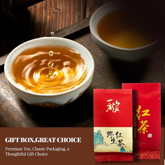 The Spring Tea Premium Grade Wild Tree Black Tea From 300+ Year Old Tree, Loose Leaf Tea, Organic, With Individual Pack, Just harvested in Spring 2025, Exquisite, Handpicked, Gift Package, 3.5oz/100g