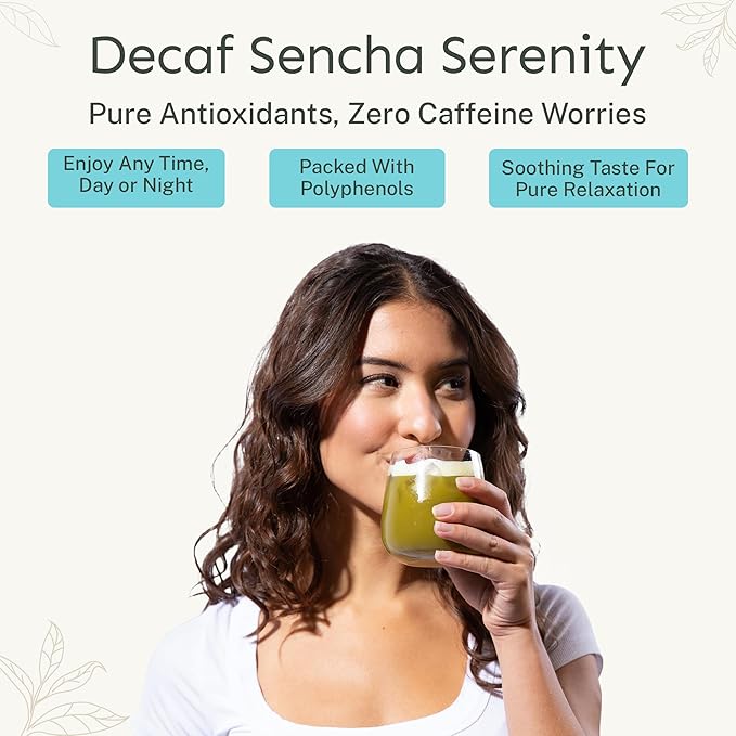 Yu Tea Decaf Organic Sencha Green Tea Powder, 100 Servings | Rich in Antioxidants, EGCG, & L-Theanine | Pure Japanese First Harvest Leaf | Caffeine-Free & Unsweetened | Resealable Pouch, 2.65 oz