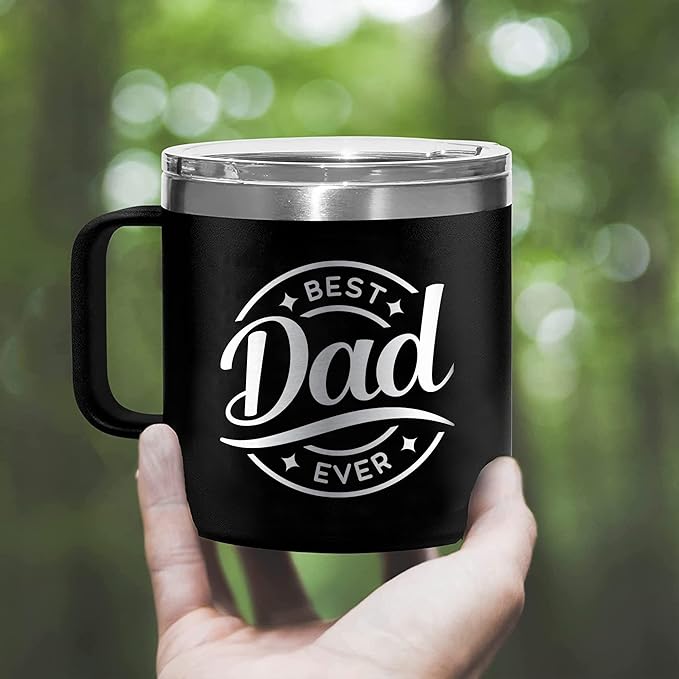 Best Dad Ever Gifts for Fathers Day Mug from Daughter - Dad Mug Tumbler Dads Gifts for Christmas Drinking Cup - Dad Birthday Papa Present - Father Birthday Gift 14oz Stainless Steel Tumbler with Lid