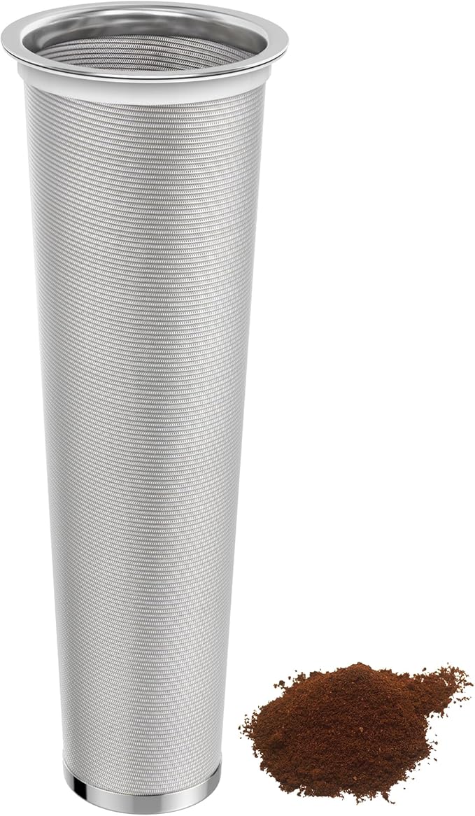 Cold Brew Coffee Filter for 64oz Wide Mouth Mason Jar Pitcher - Fine Mesh, Reusable 304 Stainless Steel Strainer with Sealing Ring, Cold Brew Strainer for Cold Brew Coffee Maker, Tea Infuser