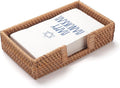 Rattan Napkin Holder Rectangle Woven Flat Napkin Basket Tray For Tables 9.5" x 5.5" x 2" (Rectangle)