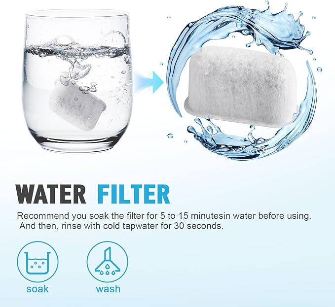 Coffee Maker Water Filter UNIV1CFLTR6PK Replacement For GE Café Carbon Water Filter Pod Specialty Drip Coffee Maker G7CDABSSTSS,G7CDAASSTSS,C7CDAAS3PD3,C7CDAAS4PW3 (3Pack)