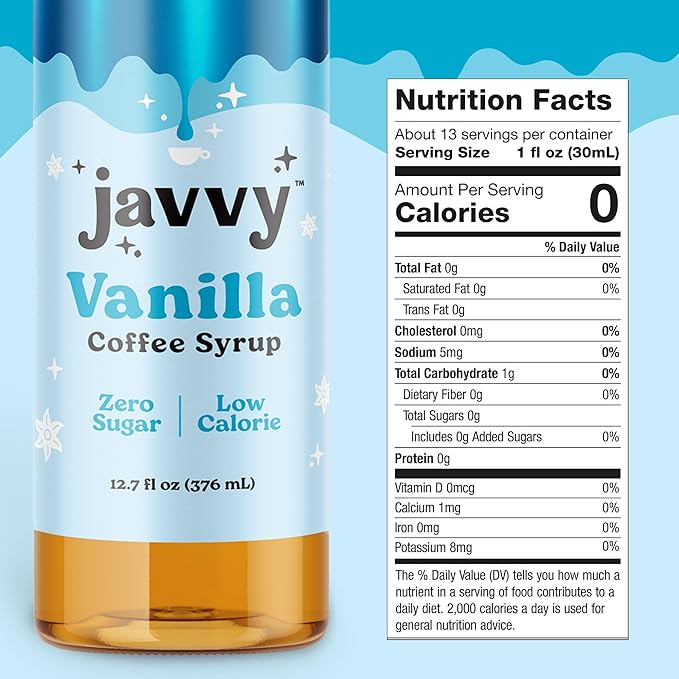 Coffee Syrup - Zero Sugar, Zero Calorie, Flavoring Syrup for Coffees, Coffee Bar Accessories - Great for Flavoring All Types of Drinks – Vanilla