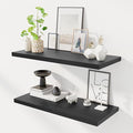Dreamland 32" Floating Shelves for Wall, 12" Deep Slim Black Floating Shelves, Wall-Mounted Shelves for Bedroom, Living Room, Kitchen, Bathroom - Set of 2