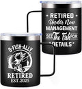 12oz Retirement Mug, Retired Under New Management See The Fish For Details Mug, Mens Retirement Gifts, Retired Gift for Fishing Lovers