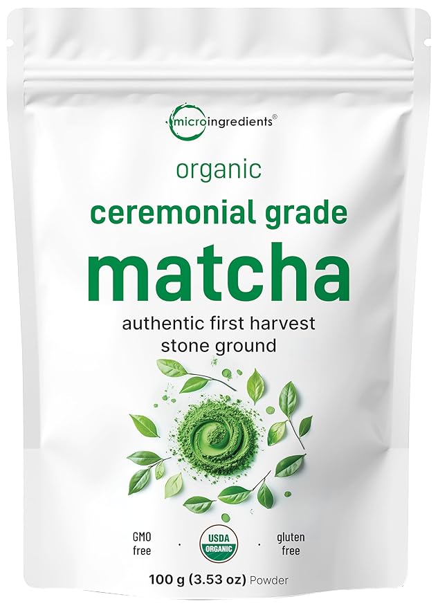 Organic Ceremonial Grade Matcha Powder, 100 Servings | First Harvest Authentic Japanese Origin | 100% Barista-Grade Matcha Green Tea For Latte, Beverage & Baking