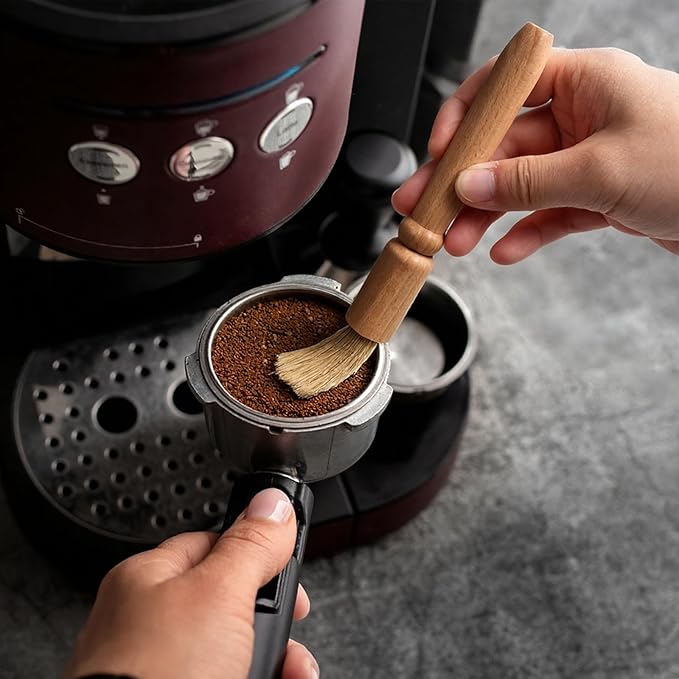 5 Pcs Coffee Brush Set Coffee Grinder Cleaning Brushes Professional Espresso Brush Kit Group Heads Wooden Grinder Machine Cleaning Brushes for Barista Home Kitchen Coffe Machine Washing