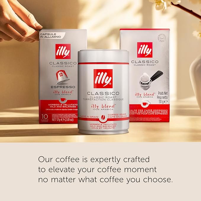 Illy Coffee K Cups - Pods For Keurig Machines – Classico Decaf Roast – Notes of Caramel - Mild, Flavorful & Balanced Flavor - No Preservatives – 10 Count