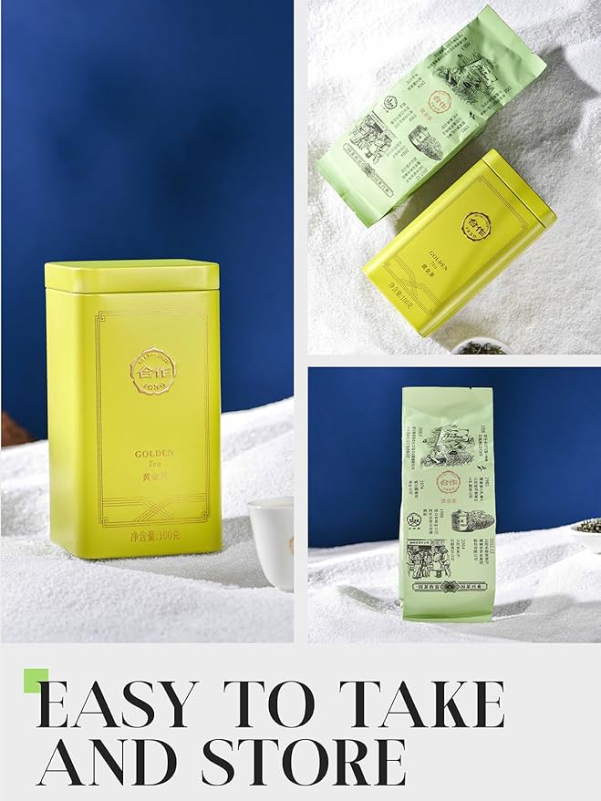 CO-OP 1950 Golden Green Tea Loose Leaf Tea, 100g, High Mountain Whole Loose Leaf Green Tea, Naturally Smooth & Refreshing, Rich in Antioxidants, No Additives, 20 Empty Tea Bags Included, Tin