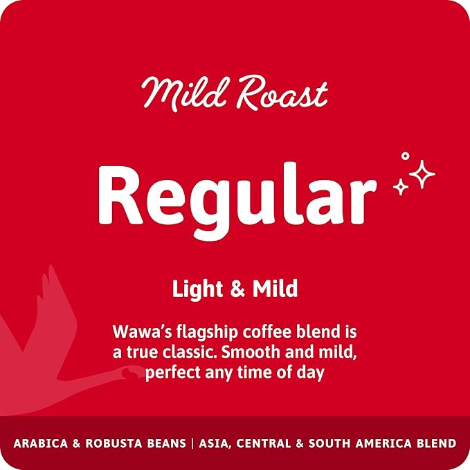 Wawa Mild Roast Single Cup Regular Coffee Pods, 72 Pods, 6 Boxes, Lightly Roasted, Nutty Smooth Balanced Blend, Single Serve, 100% More Responsibly Sourced from Rainforest Alliance Certified Farms