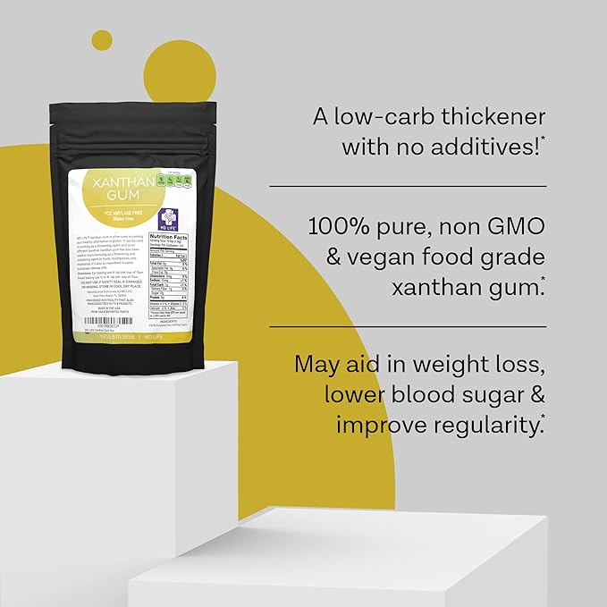MD. Life Xanthan Gum for Baking Keto - 1 Pound – 100% Natural Xanthan Gum Powder - Keto Friendly & Gluten Free – Carb Free Xanthan Gum for Baking, Food Thickener & Ice Cream Stabilizer