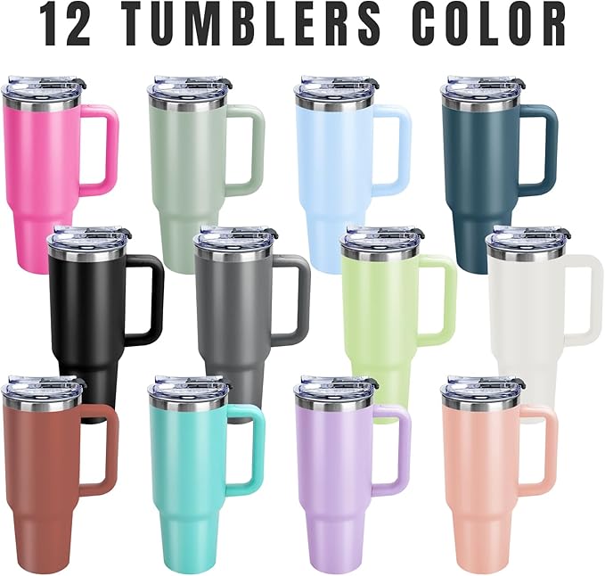 Personalized Tumblers with Engraved Name - Made in USA, Personalized Birthday Gifts for Men Women, Custom 40oz Stainless Steel Coffee Tumbler with Lids and Straws, Custom Travel Cup (40oz Tumbler)