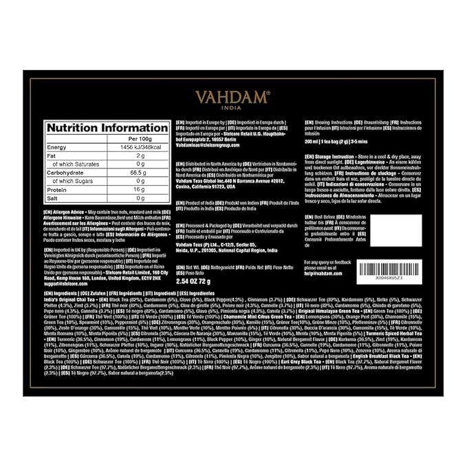 VAHDAM, Founder's Select Assorted Tea Gift Set (6 Variety, 36 Tea Bags) - Premium Gift Box | Individually Wrapped Pyramid Teabags | Christmas Tea Gifts for Women and Men