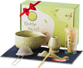 Matcha Whisk Set 8 Pcs Green Matcha Set with Matcha Bowl (Chawan), Whisk, Holder & Accessories – Complete Matcha Kit for Ceremony, Traditional Tea Set for Making Latte, Gift for Family & Friends