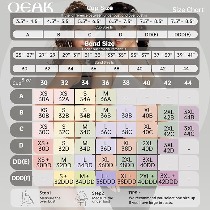 OEAK Womens Deep V Bras Wireless Comfortable Bra Supportive No Underwire Bras Tshirt Push Up Bralettes Plunge Seamless Bra